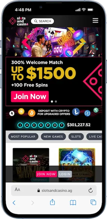 slots and casino homepage